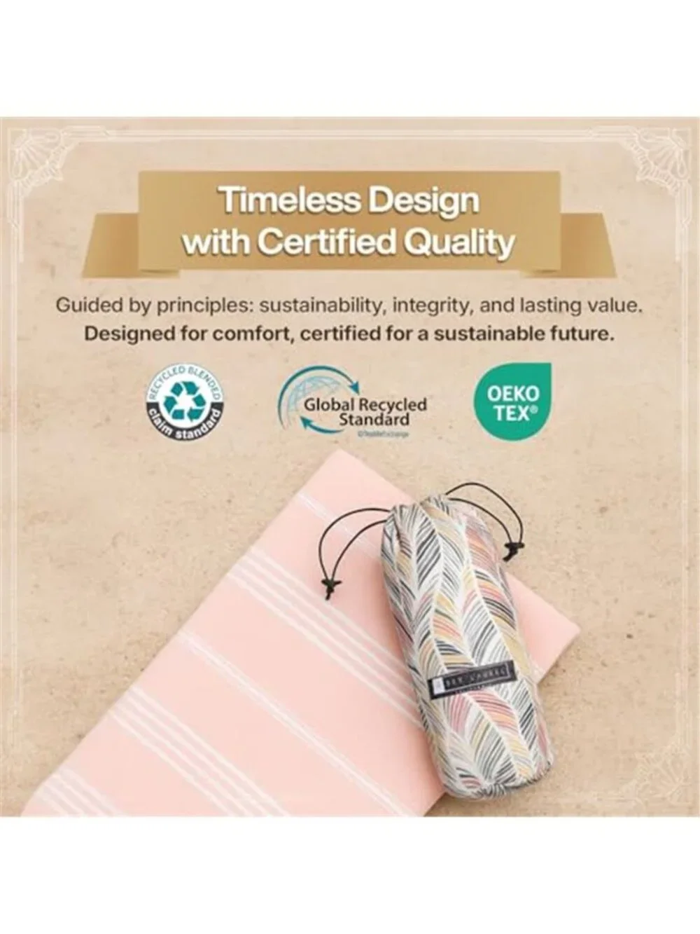 Turkish Beach Towel Travel Bag Quick Dry Sand Free Oversized Large Blush Floral